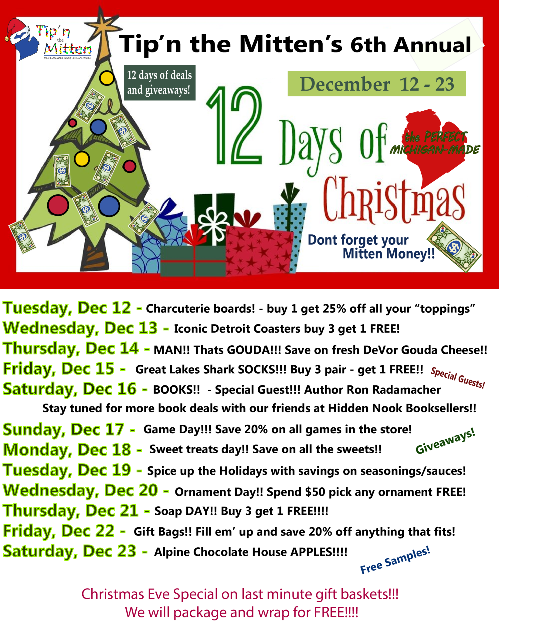 12 Days of Christmas are HERE!!!! Tip'n the Mitten MichiganMade
